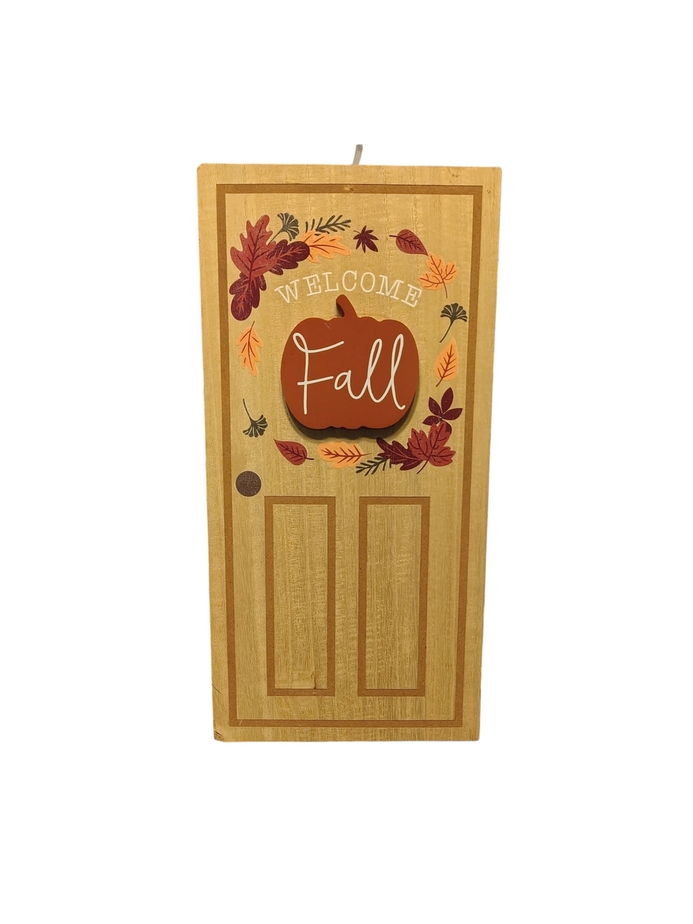Welcome Fall Door Plaque - Orange, Brown, Red